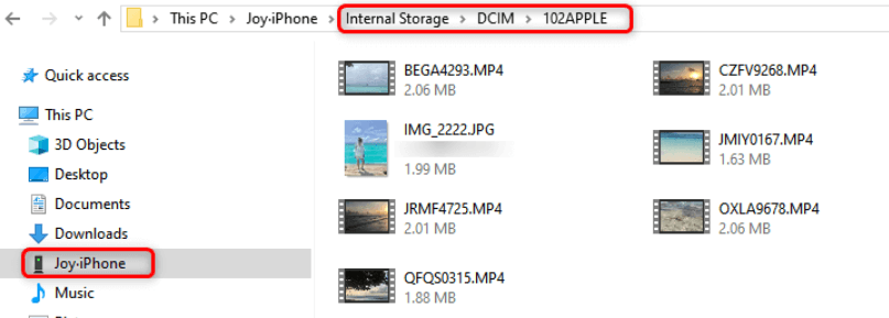 Trasferire le foto dell'iPhone con Esplora file