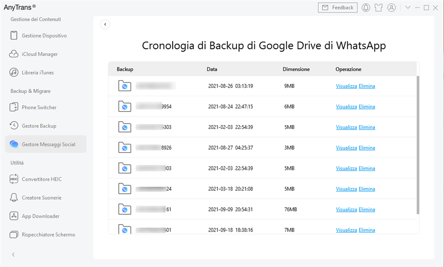 trasferisci whatsapp da google drive a iphone con anytrans