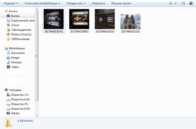 Les photos sur PC