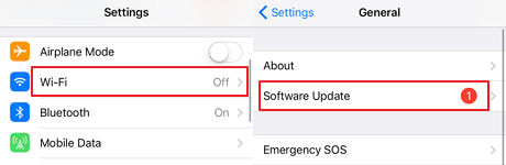 Turn on WiFi Network and Check for Available Updates
