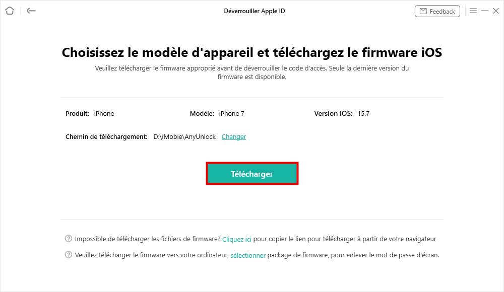 Cliquez sur le bouton Télécharger