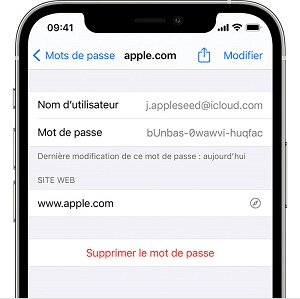 Voir les mots de passe enregistrés iPhone