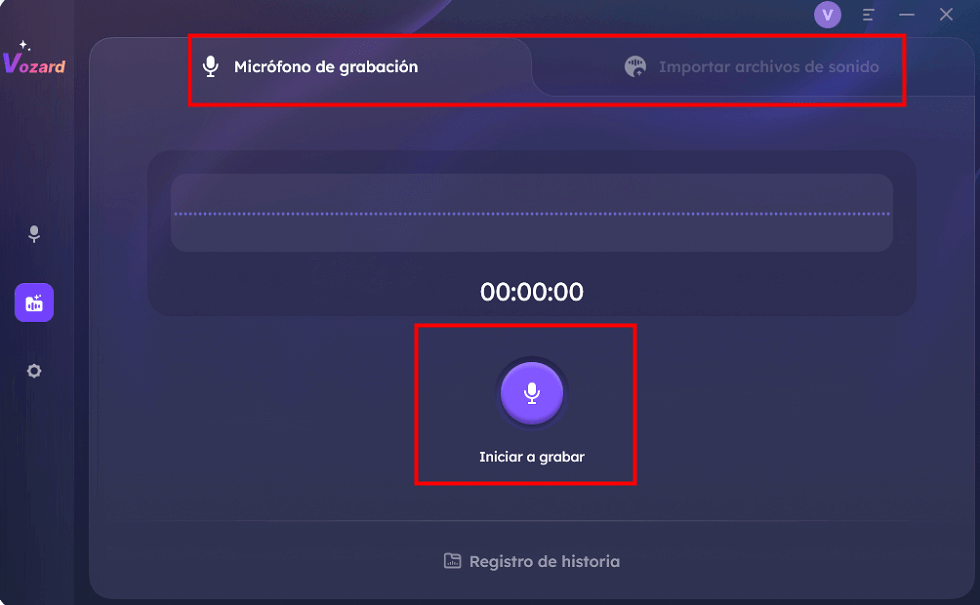 Grabar la voz o importar el audio-cambiador de voz con efectos 