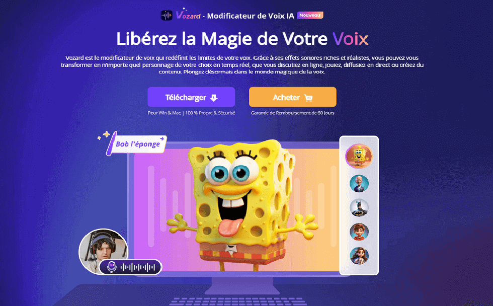 Vozard - Page de produit