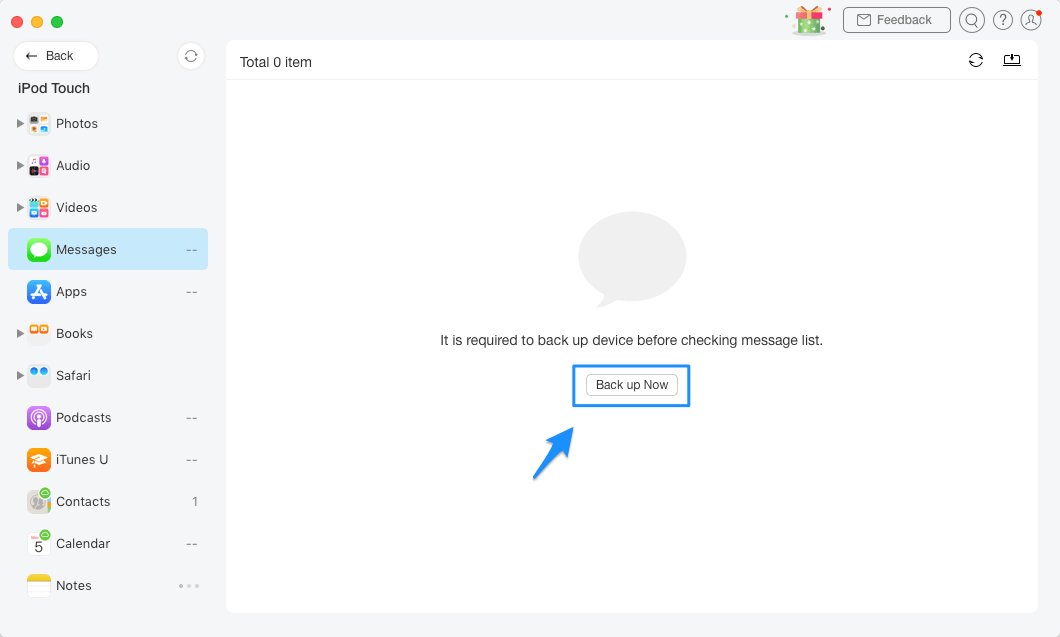 Backup messages