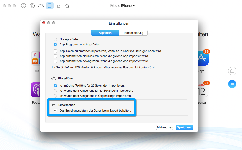 Backup messages