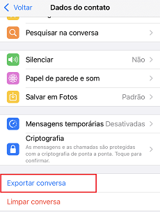 Exportar conversas WhatsApp via seu amigo
