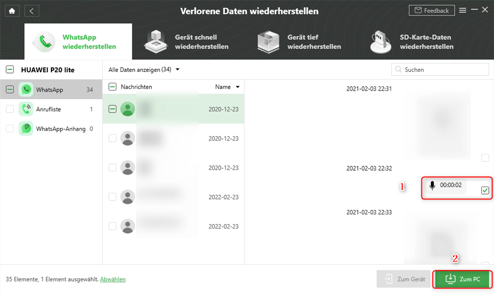 WhatsApp gelöschte Sprachnachrichten wiederherstellen